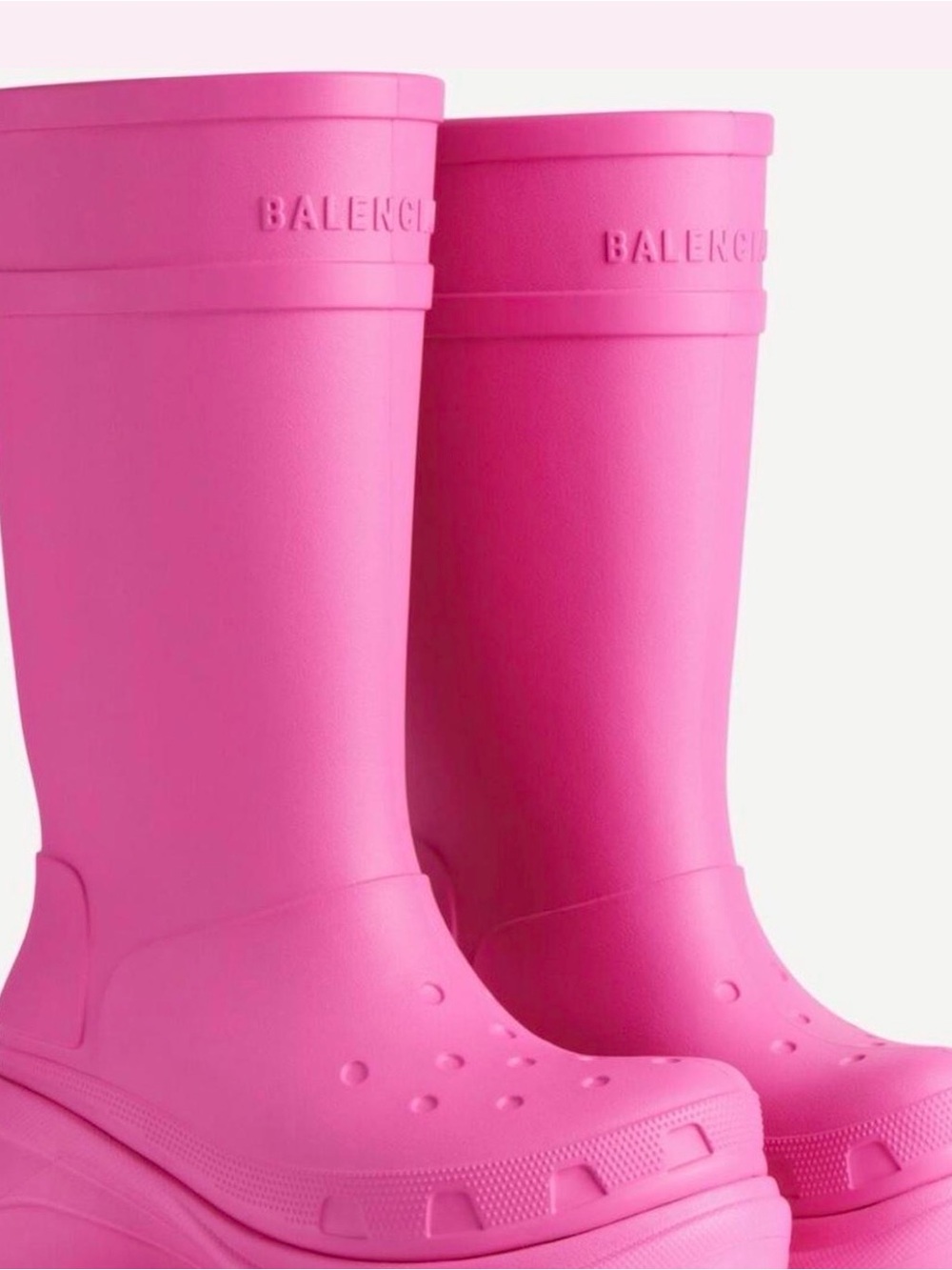 Balenciaga Pink Croc Rain Boots